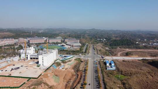 航拍湖北宜昌夷陵区乡村建设