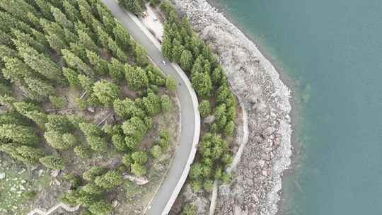 航拍新疆昌吉天山天池风景区湖光山色