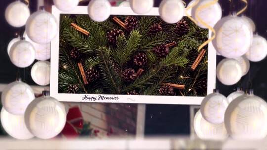 浪漫温馨圣诞节家人团聚照片回忆展示AE模板