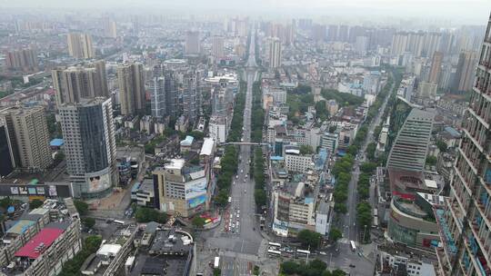 航拍湖南岳阳巴陵西路视频素材模板下载