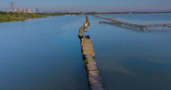 浙江省绍兴犭央犭茶湖昂桑湖江南水乡古道