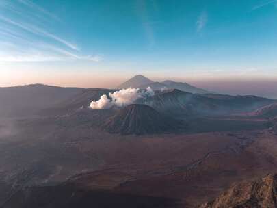 旅游印尼bromo火山航拍延时