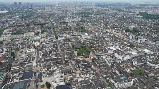 苏州城市风光平江路历史文化街区观前街航拍