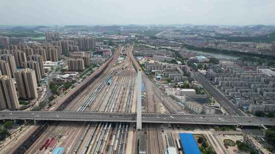 江苏徐州和平大桥地标建筑航拍