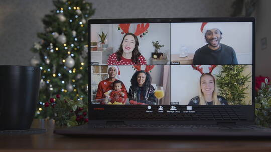 圣诞主题视频通话视频素材模板下载