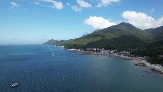 4K航拍深圳大鹏海岸线碧海蓝天