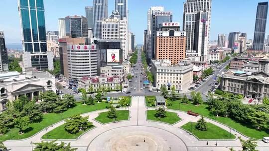 大连航拍 大连中山区 大连中山广场