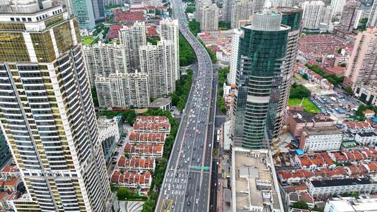 上海市黄浦区市区延安东路立交桥高架桥汽车