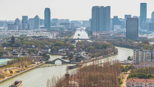 苏州 枫桥 寒山寺 京杭大运河 4K延时