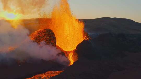 火山，喷发，熔岩，气体