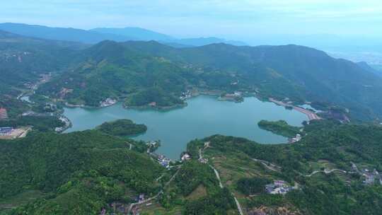 航拍浙江台州市天台山风景区大瀑布琼台景区