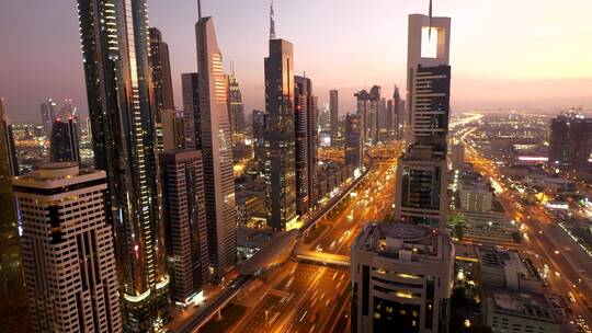 迪拜城市风光延时摄影视频素材模板下载