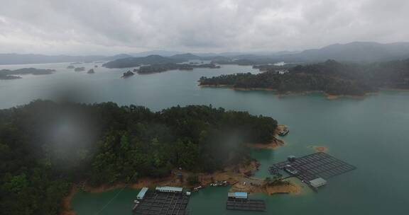 河源万绿湖风景区航拍