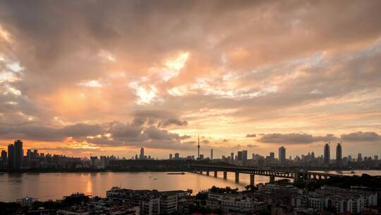 龟山电视塔 汉阳 夕阳 光芒万丈