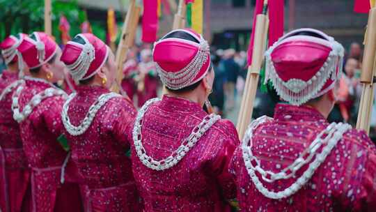 贵州黔东南少数民族节日活动吹芦笙4k实拍