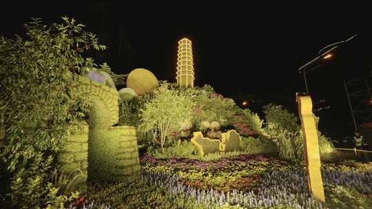 长安街抗日战争胜利80周年主题纪念花坛