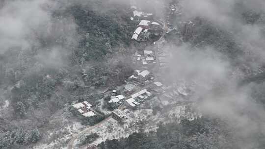 乡村雪景 山村雪景