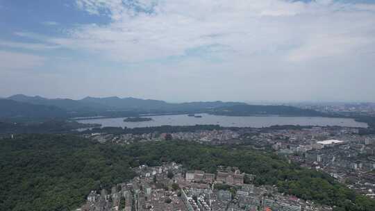 浙江杭州西湖全景大景航拍