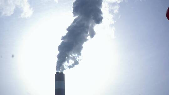 工业污染烟囱排放视频素材模板下载