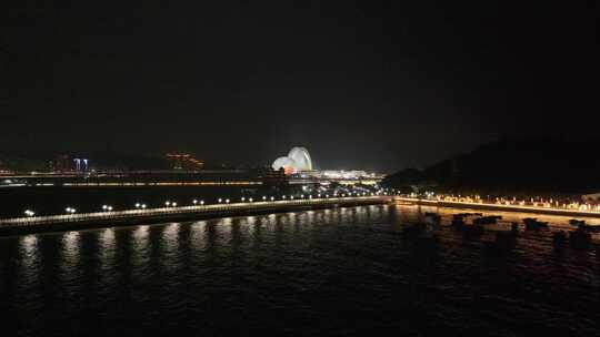 珠海情侣中路夜景航拍