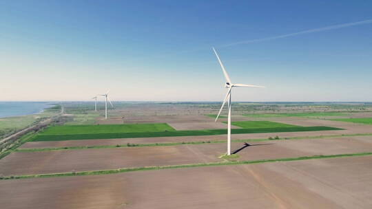 风电机组能源生产鸟瞰图