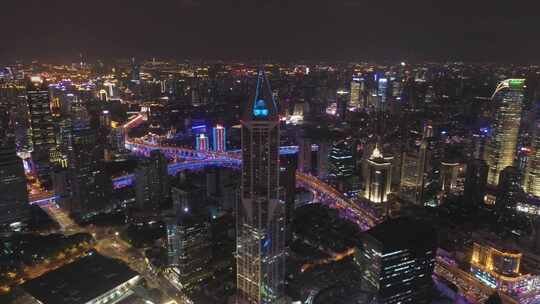 上海陆家嘴夜景航拍