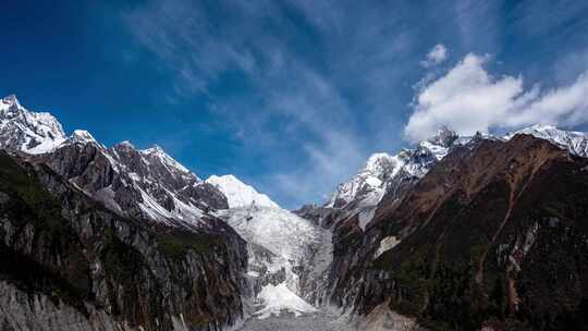 川西海螺沟雪山延时摄影高原生态摄影