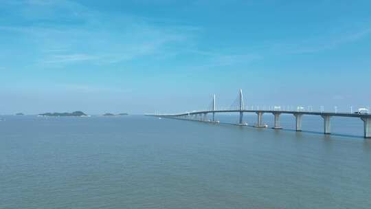 港珠澳大桥航拍海洋海上桥梁中国跨海大桥