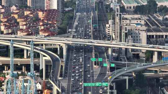 沪闵高架路航拍