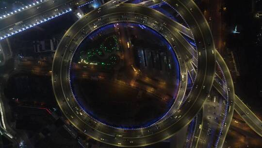 南浦大桥夜景4K航拍