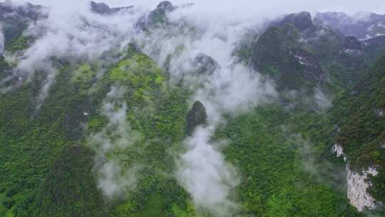 航拍雨后群山云雾缭绕山峦叠嶂山脉山川