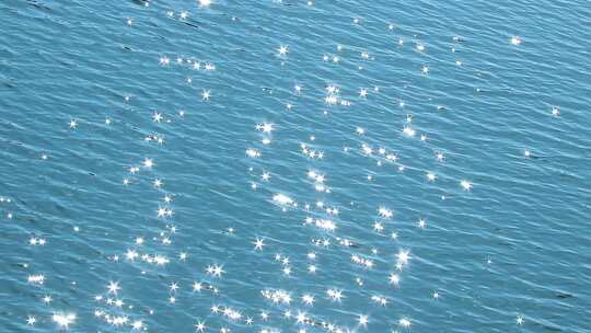 波光粼粼绿色水面 阳光洒在水面 1665