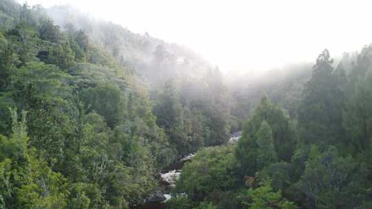 航拍云南山区云雾缭绕景象