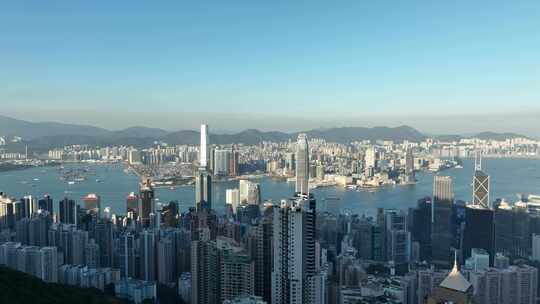 香港维多利亚港航拍香港城市建筑风光风景