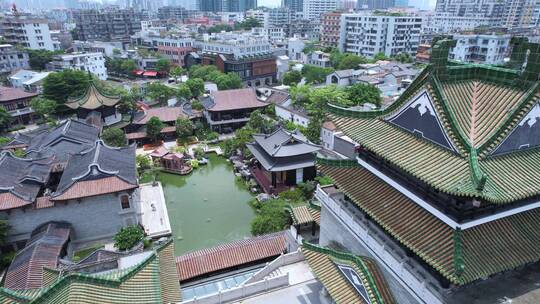 航拍广州荔湾民俗街永庆坊