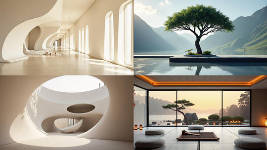 新中式禅意建筑光影艺术空间景观艺术设计