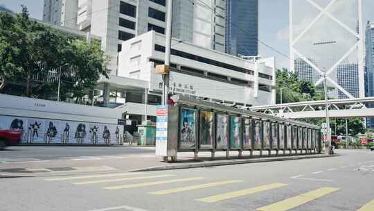 【正版素材】香港巴士站台