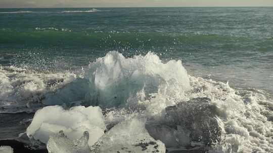 冰，海浪，冰冻，海滩