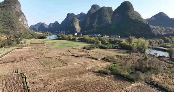 桂林遇龙河田园山水风光