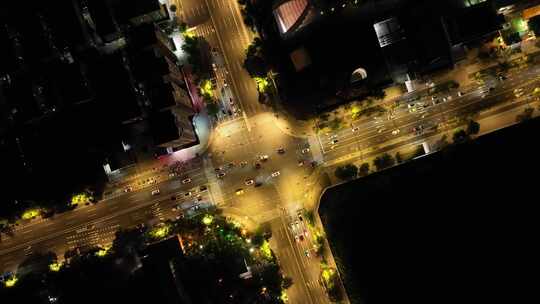 航拍街道道路车流