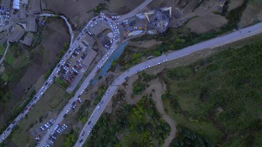 甘肃甘南迭部县扎尕那景区盘山公路航拍