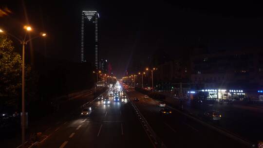 （多镜头）夜景城市马路车流