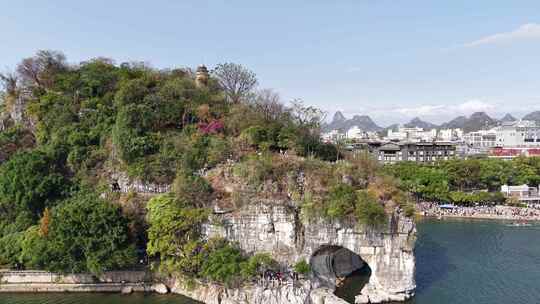 航拍广西桂林象山景区