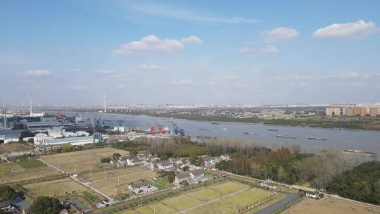 上海闵行黄浦江全景4K航拍