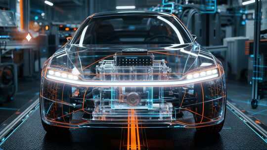 科技感透明电动汽车展示