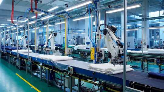 工厂自动化生产线机械臂作业