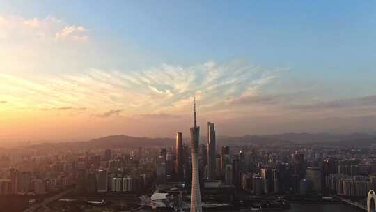 城市建筑都市日出日落朝阳晚霞夕阳黄昏视频素材模板下载