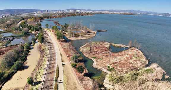 玉溪江川区星云湖国家湿地公园航拍0948