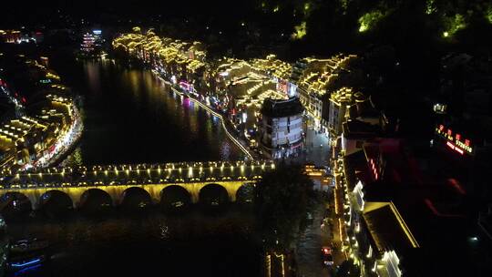 4K 航拍 贵州 镇远古镇 5A 景区 夜景灯光