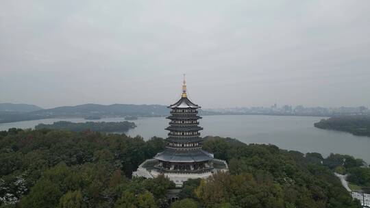 西湖雷峰塔航拍